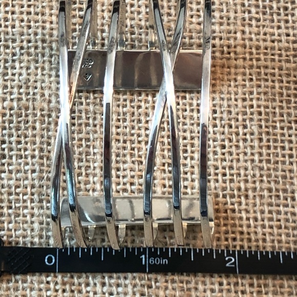 Silpada Sterling Wide Criss Cross Cuff Bracelet - Picture 5 of 7